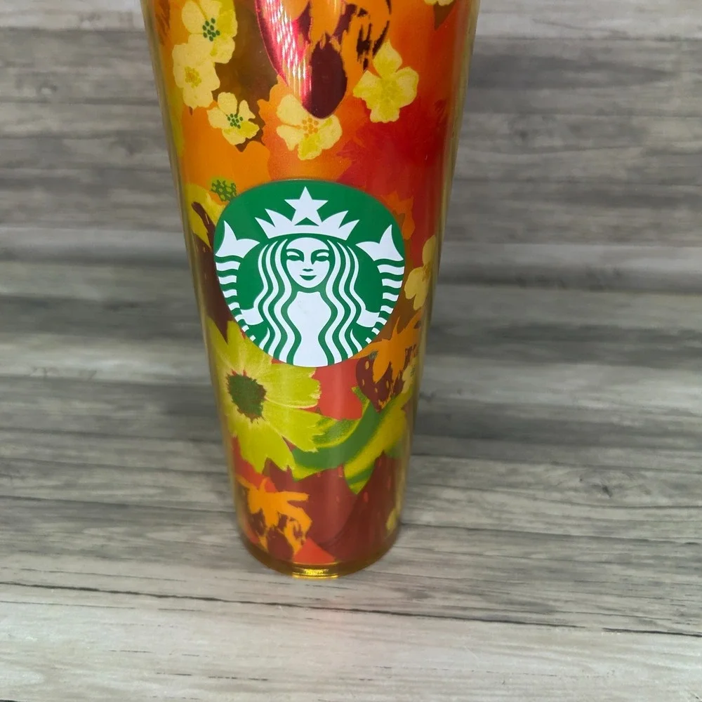 Starbucks Floral Sunflowers Strawberries Venti Cold Cup 2022 Spring 24 oz